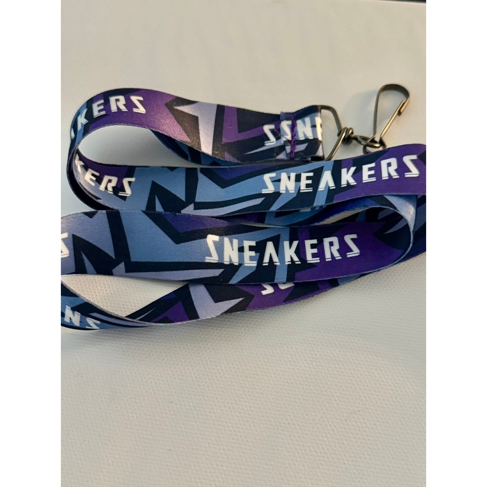 Sneakers Graphic Print Lanyard Purple Blue Streetwear Key ID Badge Holder Strap